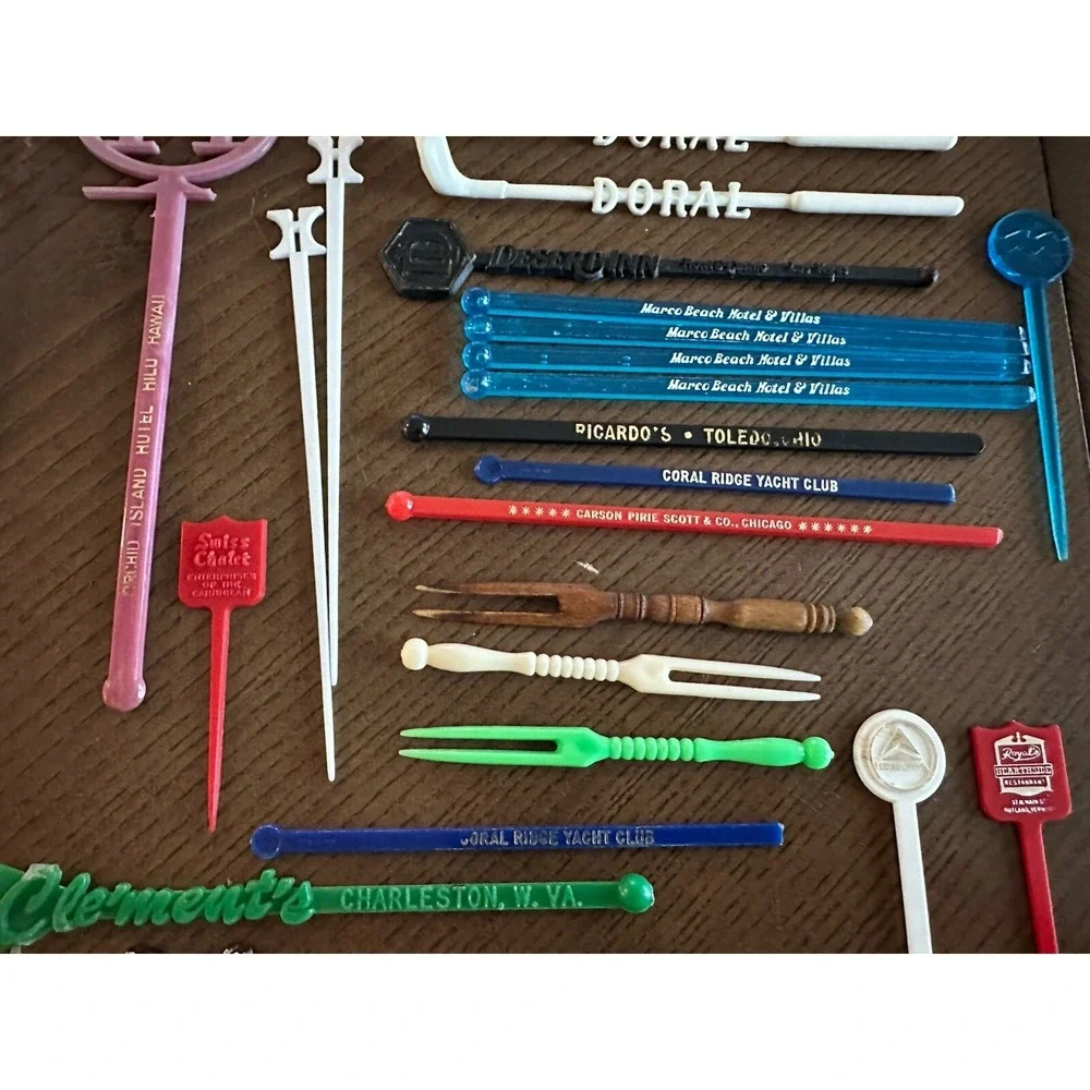Vintage Mixed Lot 33 Stir Sticks Golf Restaurants Hotels‎ Advertising